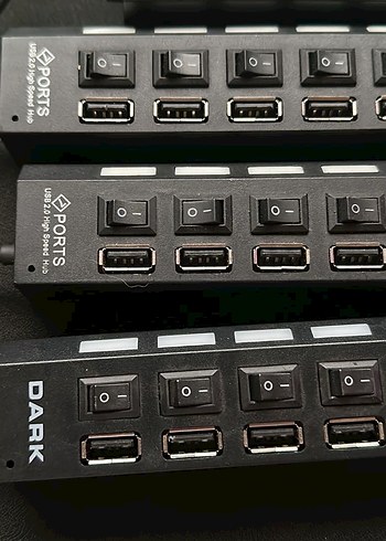 Siyah Çoklu USB Hub Anahtarlı - Görsel 6