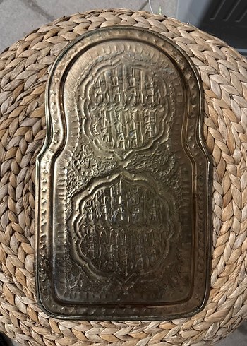 Dekoratif Pirinç Bakır Tepsi - Görsel 2