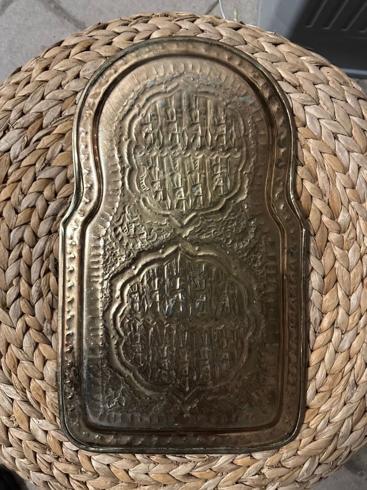 Dekoratif Pirinç Bakır Tepsi - Görsel 2