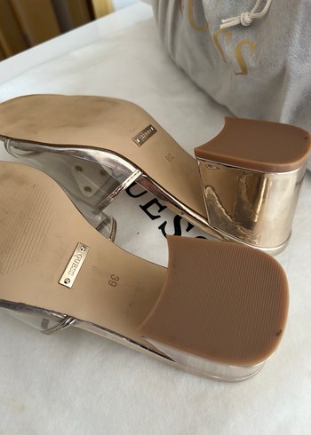 Guess Altın Renkli Kadın Blok Topuk Terlik - Görsel 6