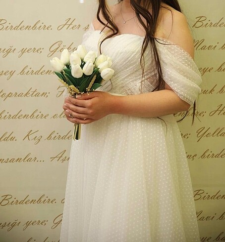 40 Beden beyaz Renk Nikah Elbisesi