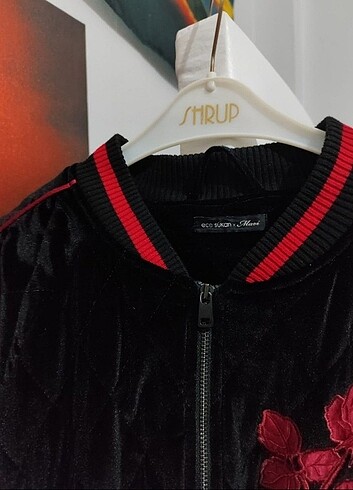 Mavi Kadife Bomber Ceket 