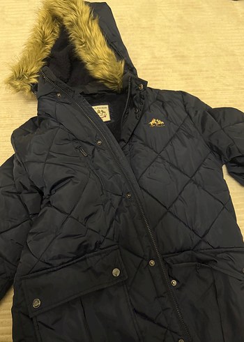 46 Beden unisex lacivert Midi Kürklü Kış Montu