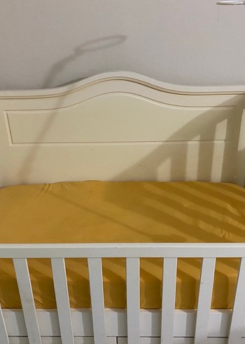 Beyaz Ahşap Bebek Beşiği - Görsel 5