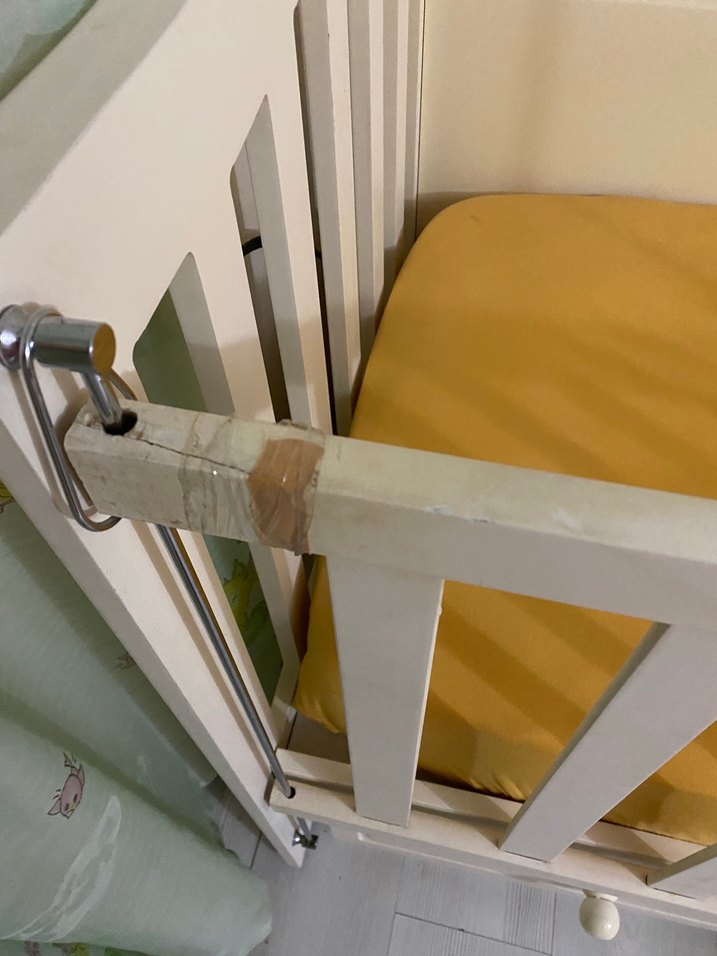 Beyaz Ahşap Bebek Beşiği - Görsel 3