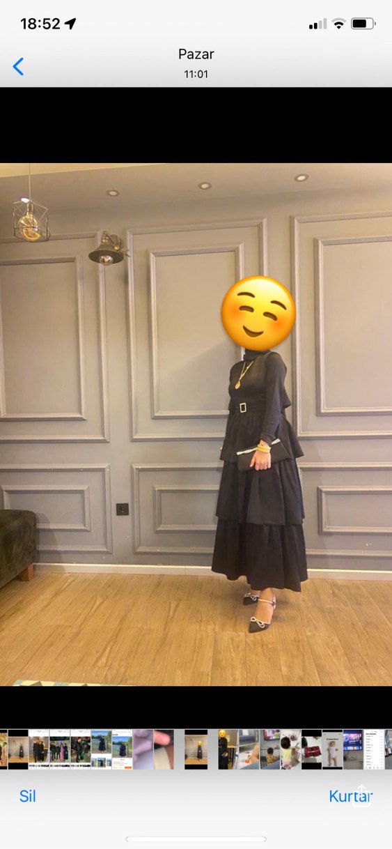 Kat kat tesettürlü elbise - Görsel 5