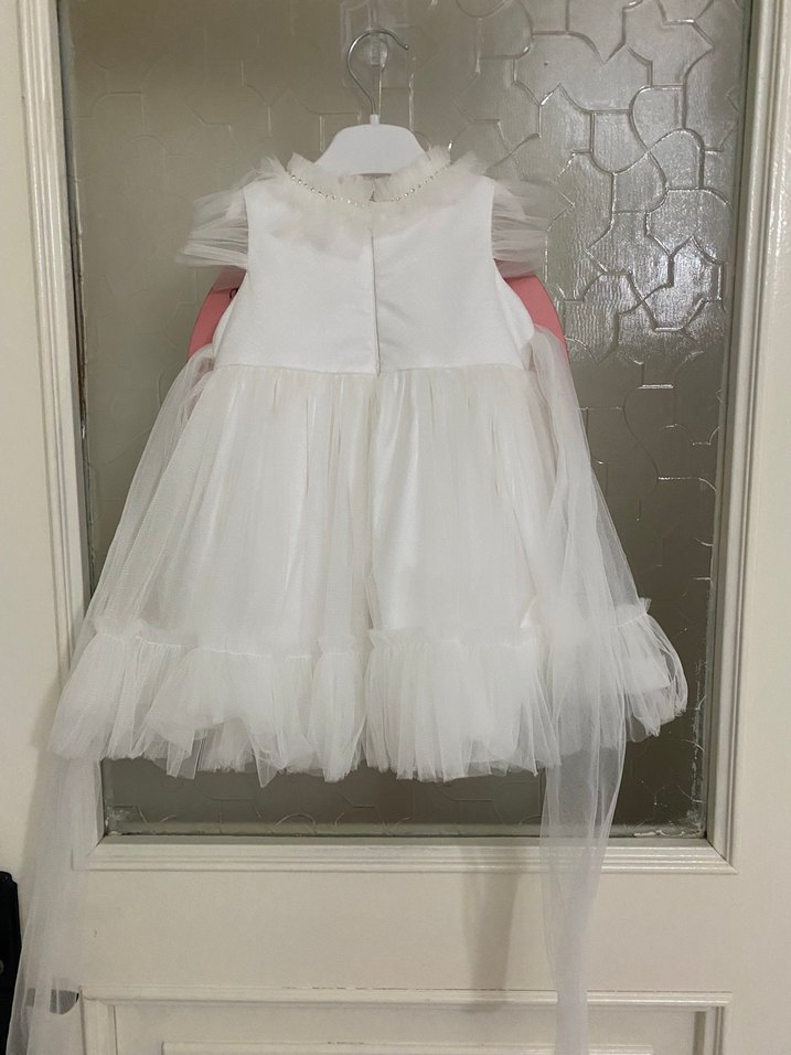 Kız Çocuk Fırfırlı Beyaz Elbise - Görsel 2