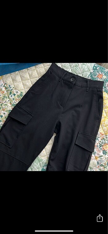 Bershka siyah kargo pantolon jean