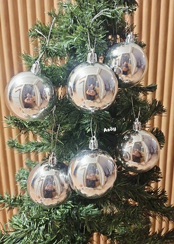 gümüş yılbaşı süsü - Görsel 3