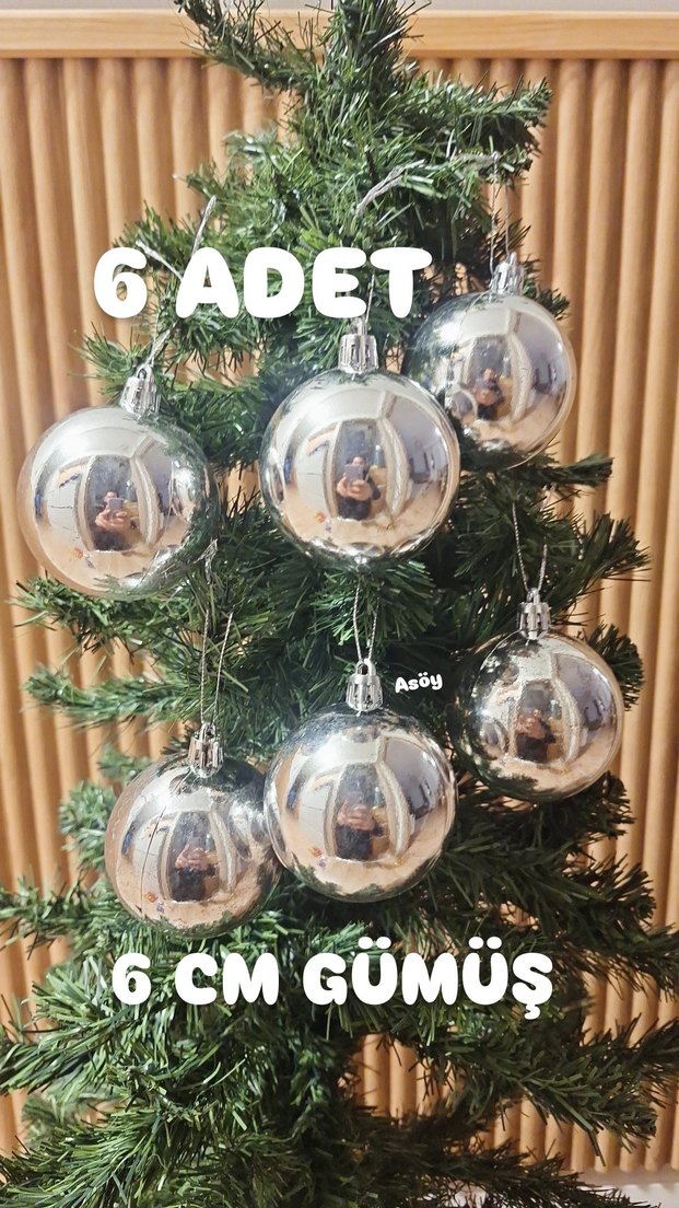 gümüş yılbaşı süsü - Görsel 2