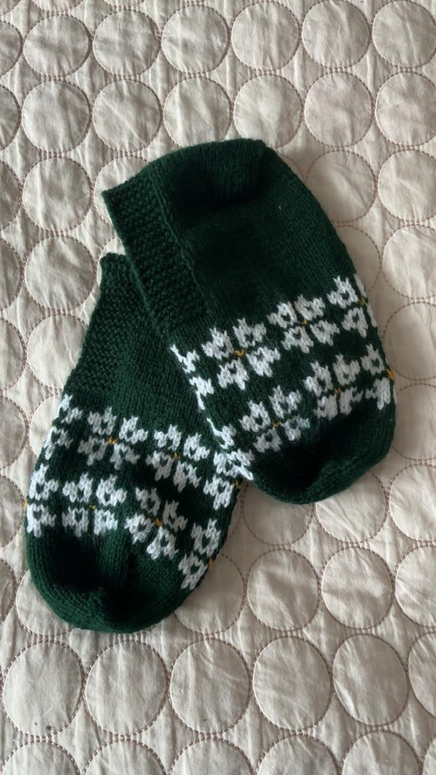 Nakışlı Koyu Yeşil Erkek Çorapları - Görsel 3