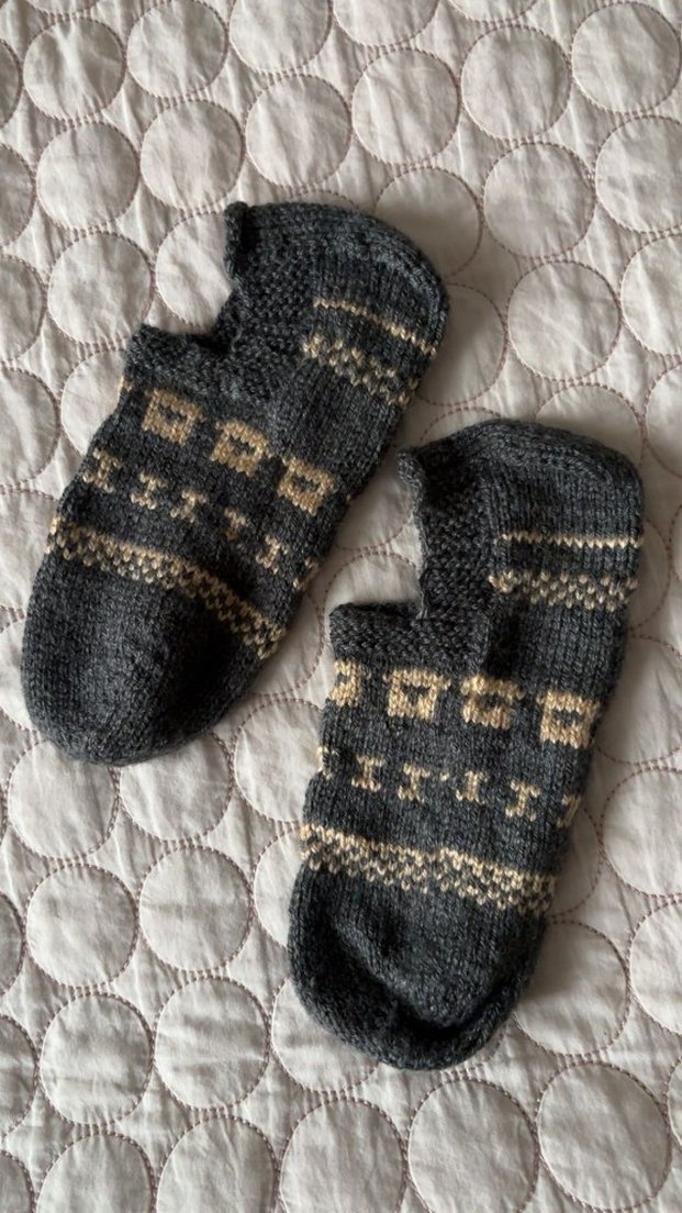 Erkek Gri Örgü Ev Terliği - Görsel 2