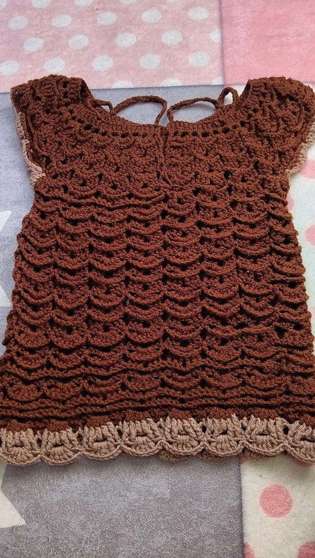 Kız Çocuk Kahverengi Örgü Fırfırlı Yelek - Görsel 3