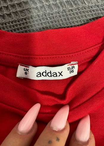 Addax Kırmızı Kısa Kollu Midi Kadın Elbise