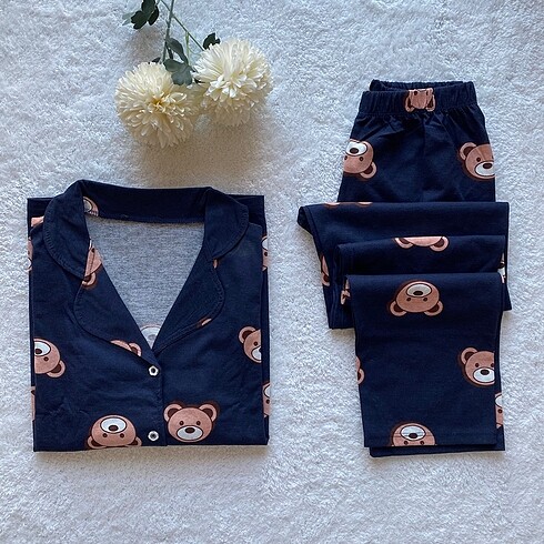 Lacivert ayıcıklı pijama
