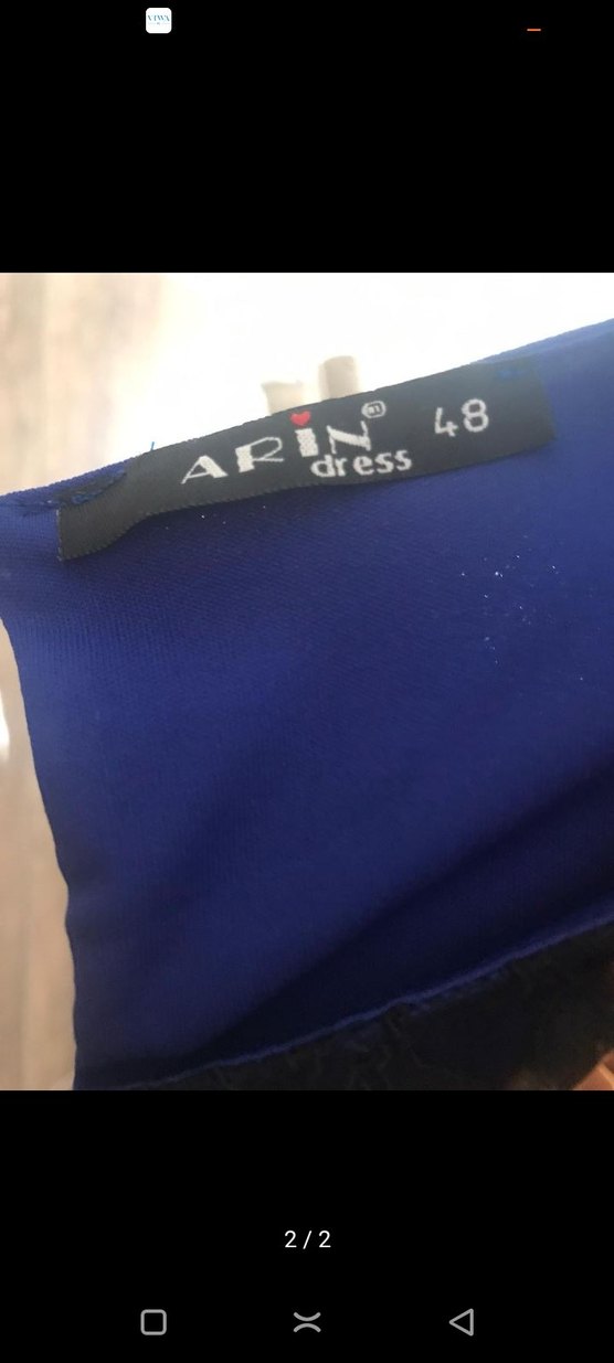 Uzun Lacivert Dantelli Gotik Kadın Elbise - Görsel 2