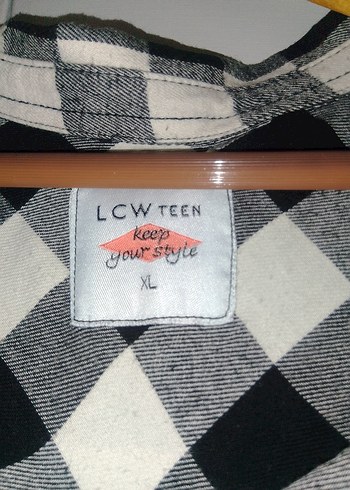 Lc Waikiki Home Gri Kareli Oversize Kadın Gömlek