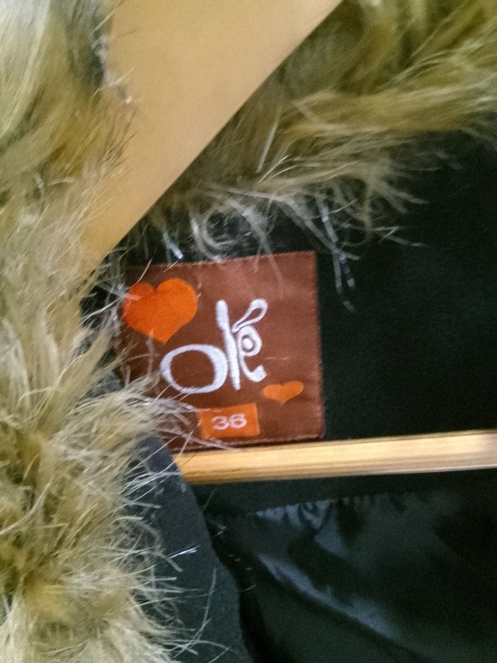 Kürklü Yaka Siyah Kadın Kaban - Görsel 4