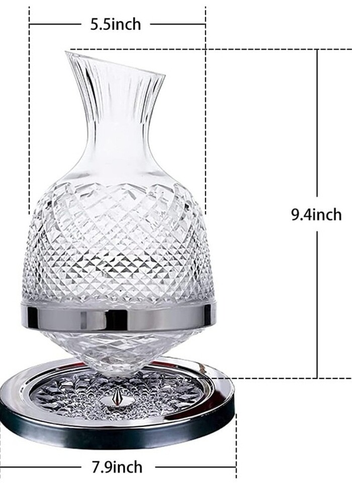 EMEBAY 360°Dönen Kristal Dekantör sürahi - Görsel 3