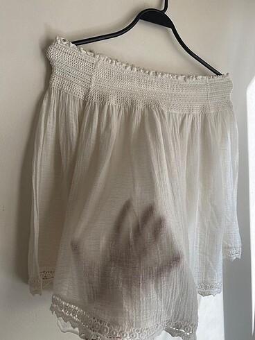 xs Beden Zara ekru straplez bluz