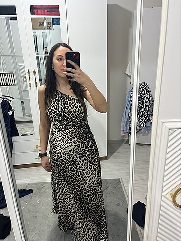 s Beden Leopar elbise