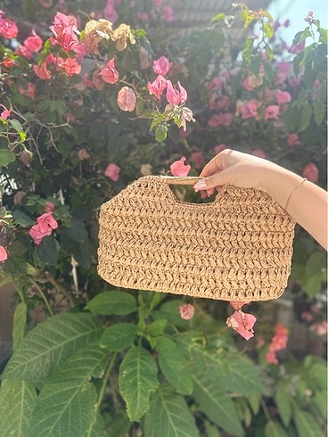 Mango Mango clutch hasır çanta