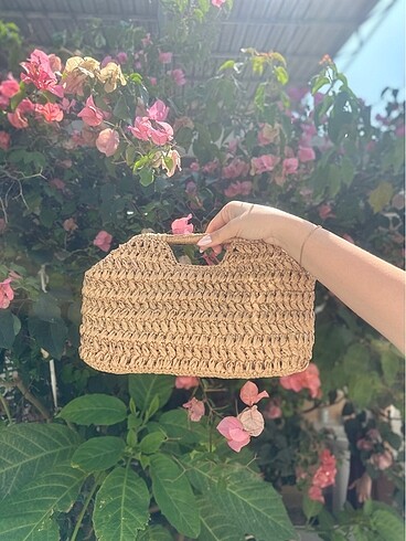 Beden Mango clutch hasır çanta