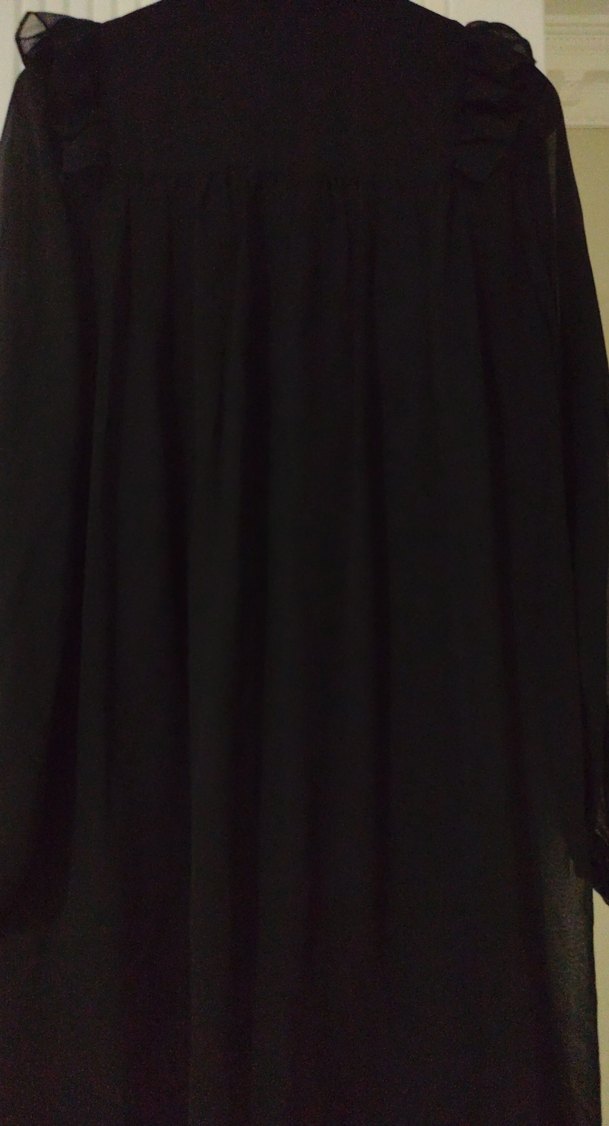 Uzun Kollu Siyah Gotik Uzun Elbise - Görsel 4