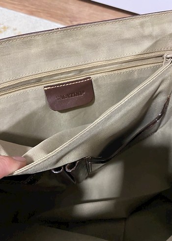 Klasik Vintage Erkek Kahverengi Dana  Deri Evrak Çantası - Görsel 11