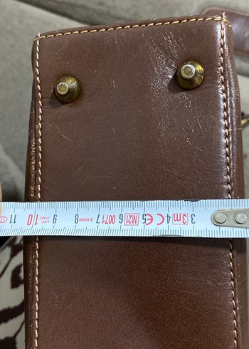 Klasik Vintage Erkek Kahverengi Dana  Deri Evrak Çantası - Görsel 13