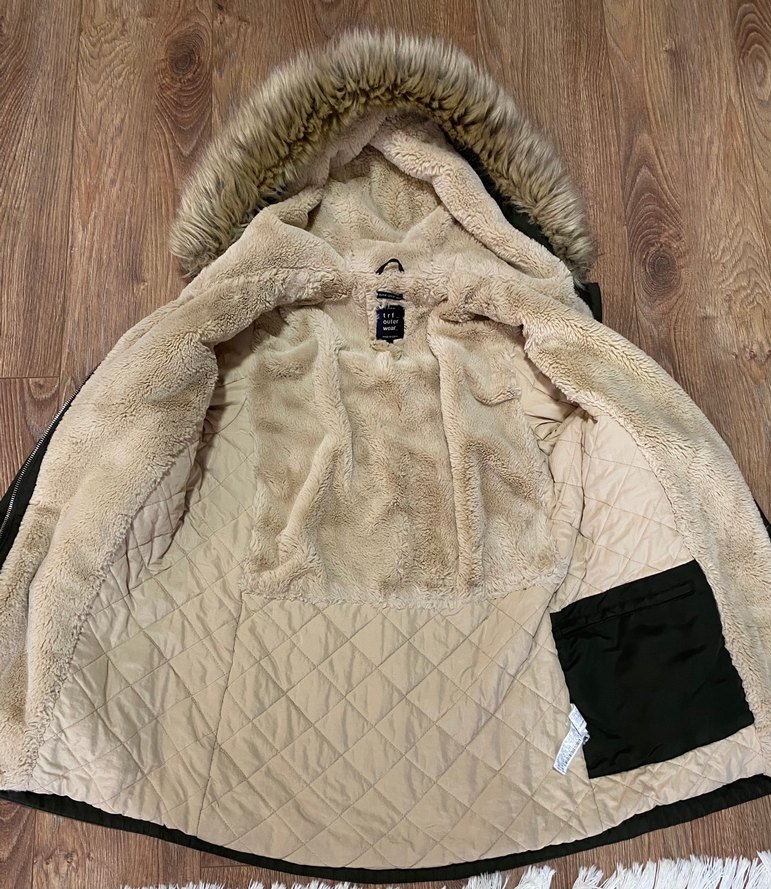 Zara içi kürklü parka,kaban - Görsel 5