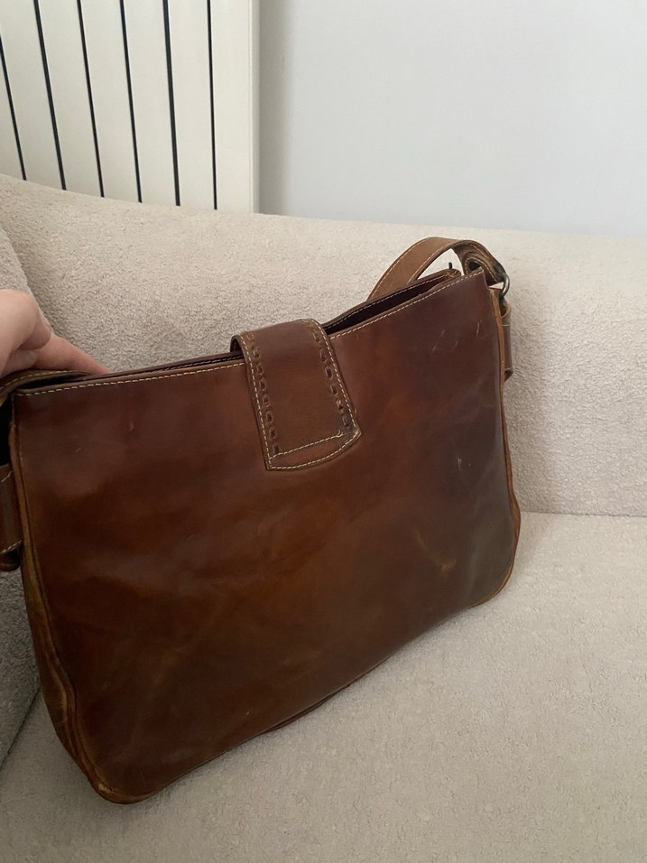 Deriko marka Kahverengi Dana Deri Bohem Kadın Çanta - Görsel 2