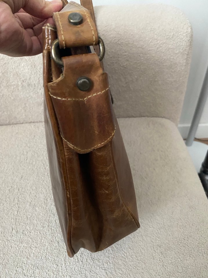 Deriko marka Kahverengi Dana Deri Bohem Kadın Çanta - Görsel 5