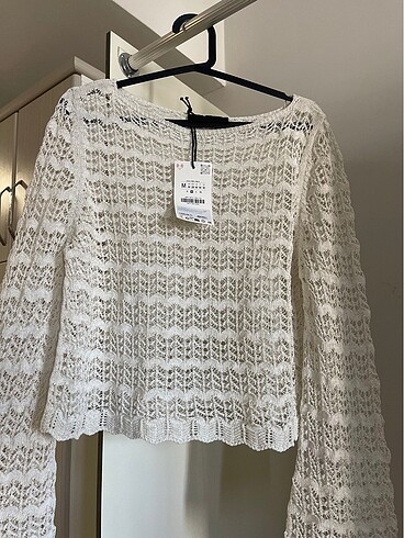 zara uzun kollu dantel üst