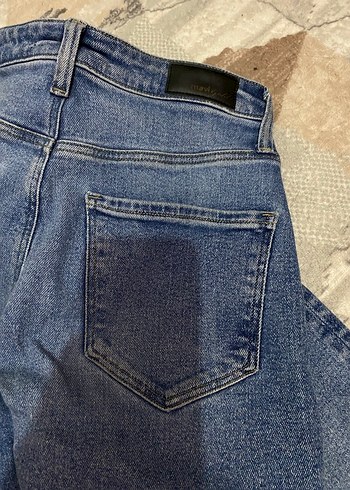 Mom jeans Mavi Midi Kot Pantolon - Görsel 3
