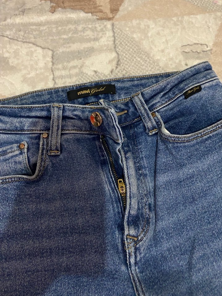 Mom jeans Mavi Midi Kot Pantolon - Görsel 2