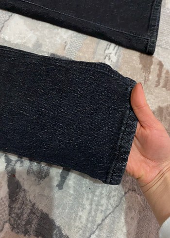 Düğmeli Siyah Regular Fit Midi Kadın Jean - Görsel 3