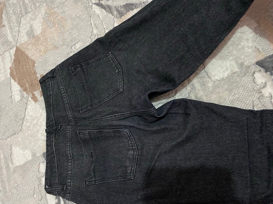 Düğmeli Siyah Regular Fit Midi Kadın Jean - Görsel 4