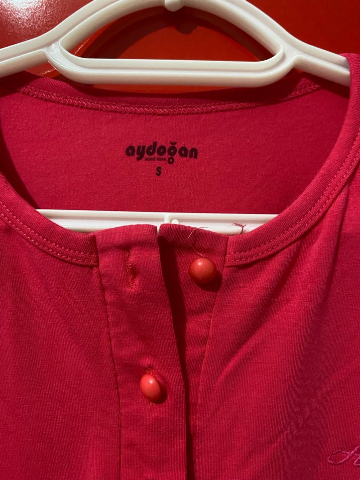 Koz çocuk Kırmızı Düğmeli Uzun Kollu pijama - Görsel 2