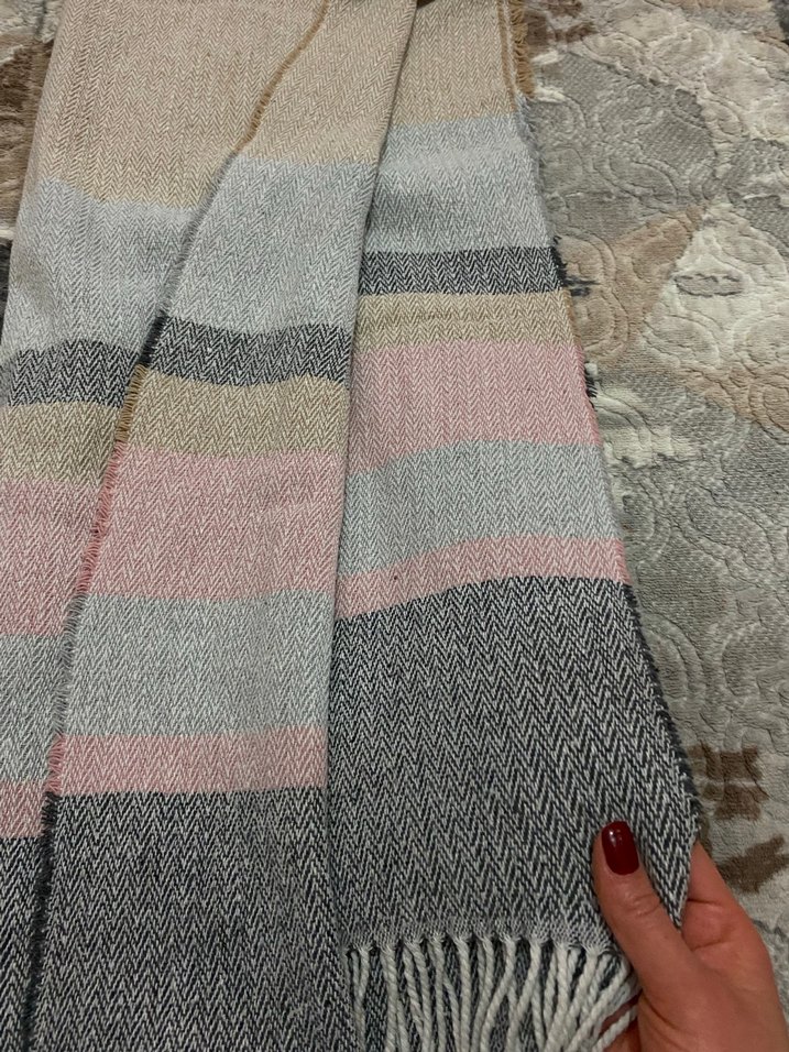 Bohem Çok Renkli Kadın Yün Örgü Şal - Görsel 3