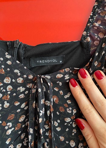 Kahverengi Desenli Bohem Midi Elbise - Görsel 2