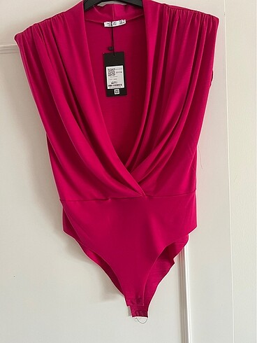 Fuşya çıtçıtlı bady bluz