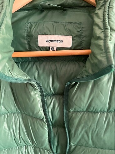 xl Beden yeşil Renk Asymmetry Kaztüyü mont