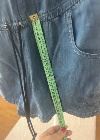 Nakışlı Straplez  Kot Tulum - Görsel 7