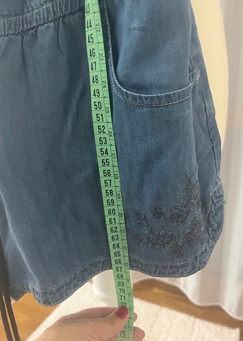 Nakışlı Straplez  Kot Tulum - Görsel 8