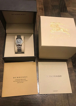 universal Beden gri Renk Burberry orjinal kutulu ve tum belgeleriyle saat