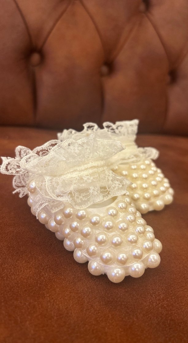 Dantel Detaylı Beyaz Kız Çocuk Özel Ayakkabı - Görsel 2