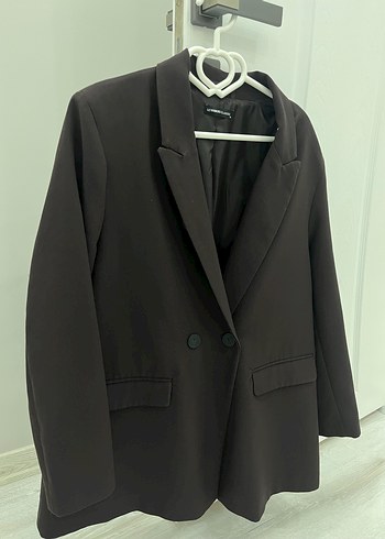 LC Waikiki Düğmeli Acı kahve Kadın Blazer Ceket