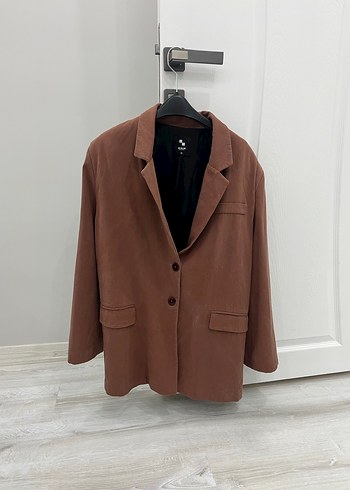 Kahverengi Süet Kadın Blazer Ceket