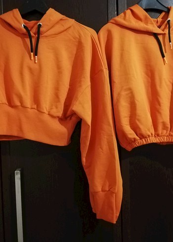 Turuncu Mini Sweatshirt Kadınlar İçin
